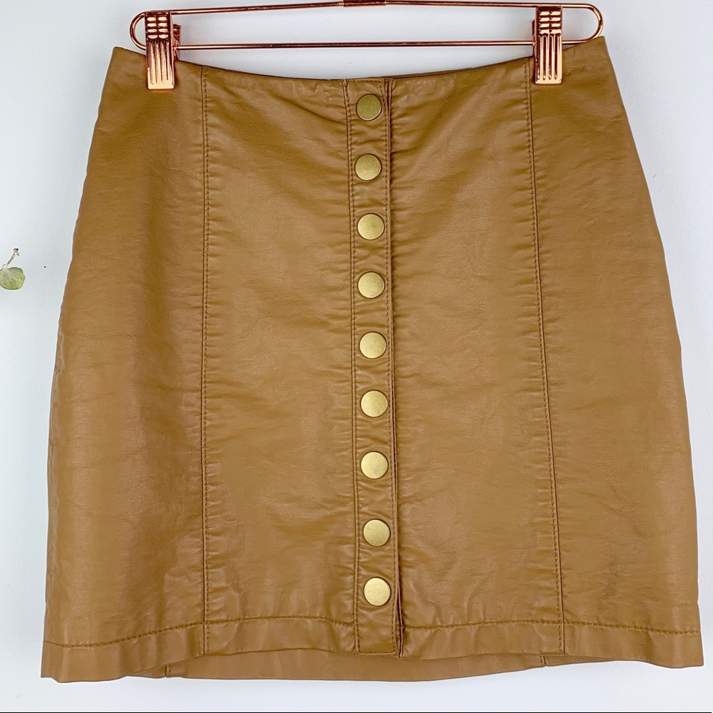 Free People Oh Snap Faux Leather Skirt